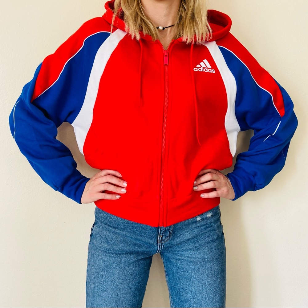 New Adidas track Zip-Up Hoodie Sweatshirt - Picture 3 of 14